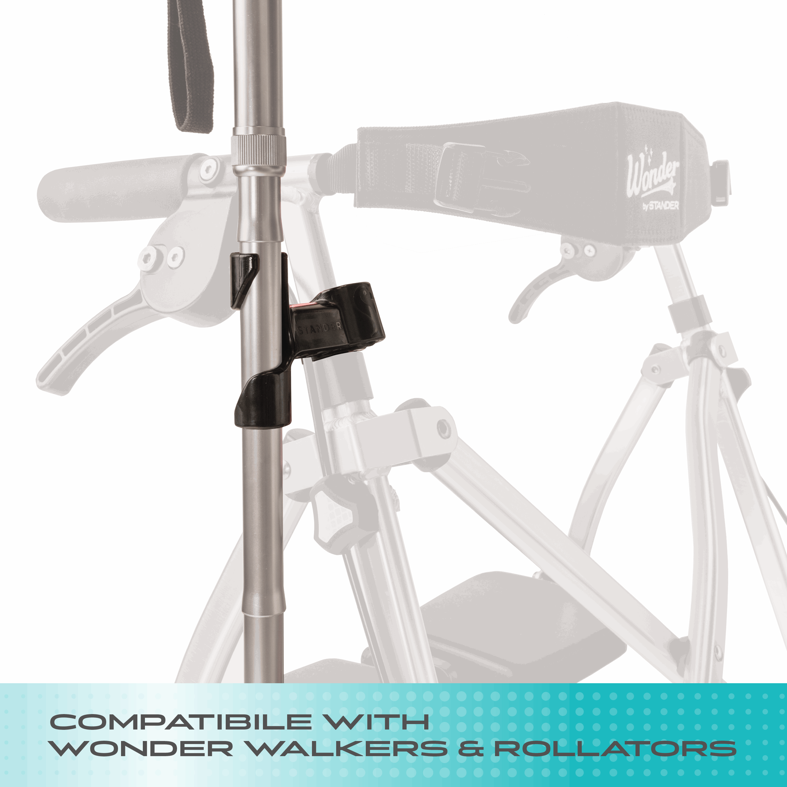 Walker-Rollator Cane Holder Accessory