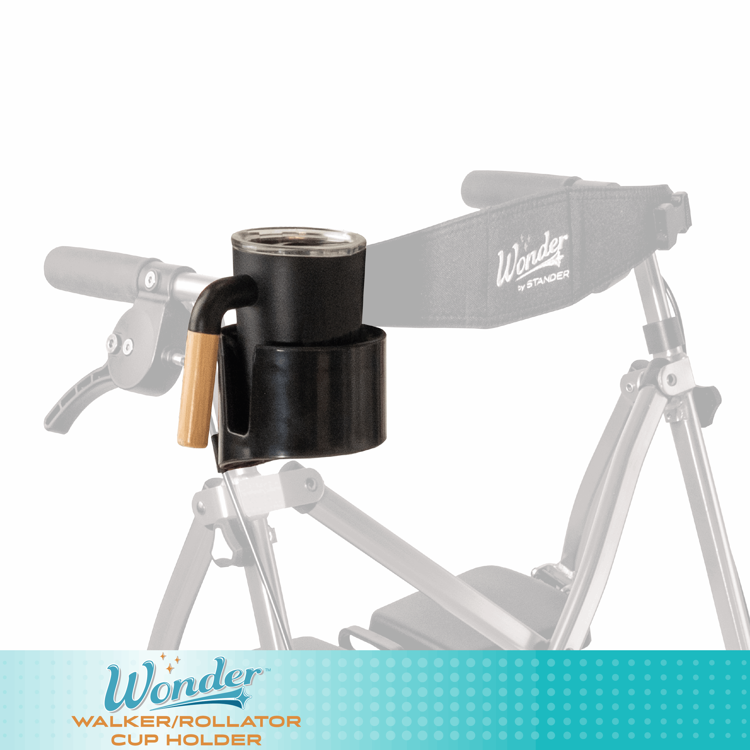 Walker-Rollator Cup Holder Accessory