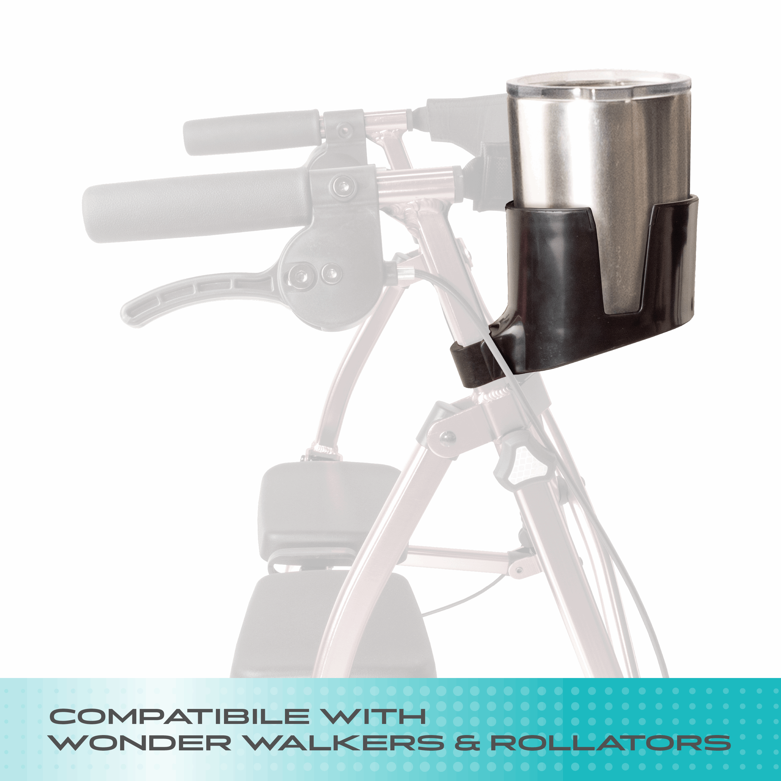 Walker-Rollator Cup Holder Accessory