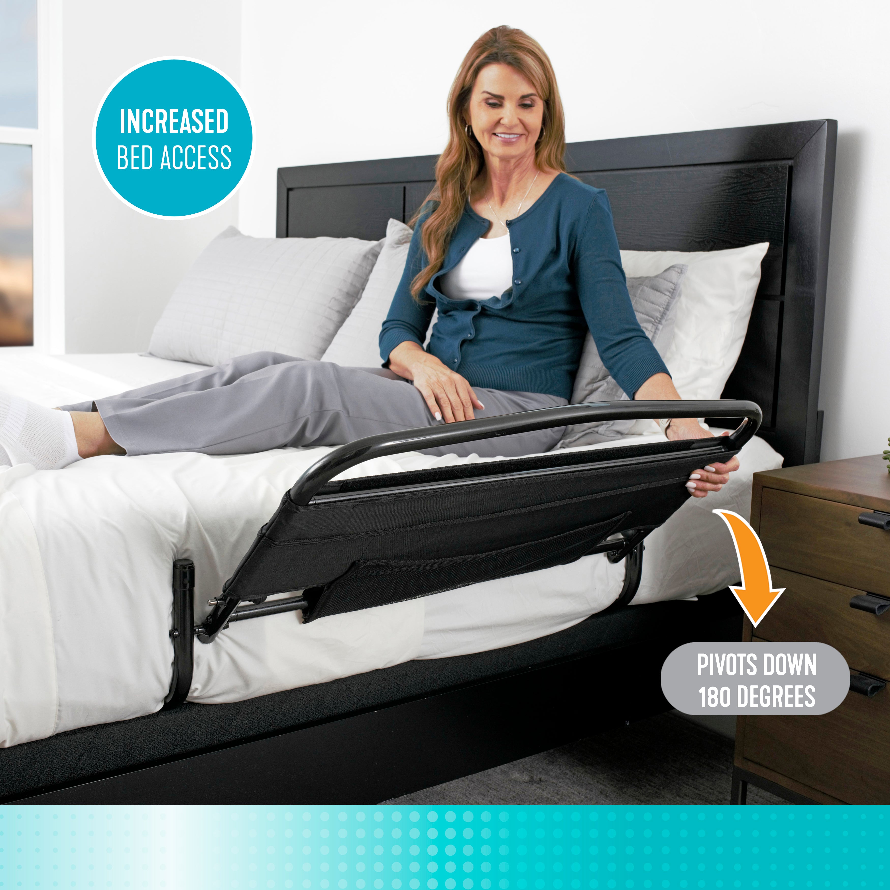 Barrière de sécurité de lit de 30 pouces et pochette rembourrée