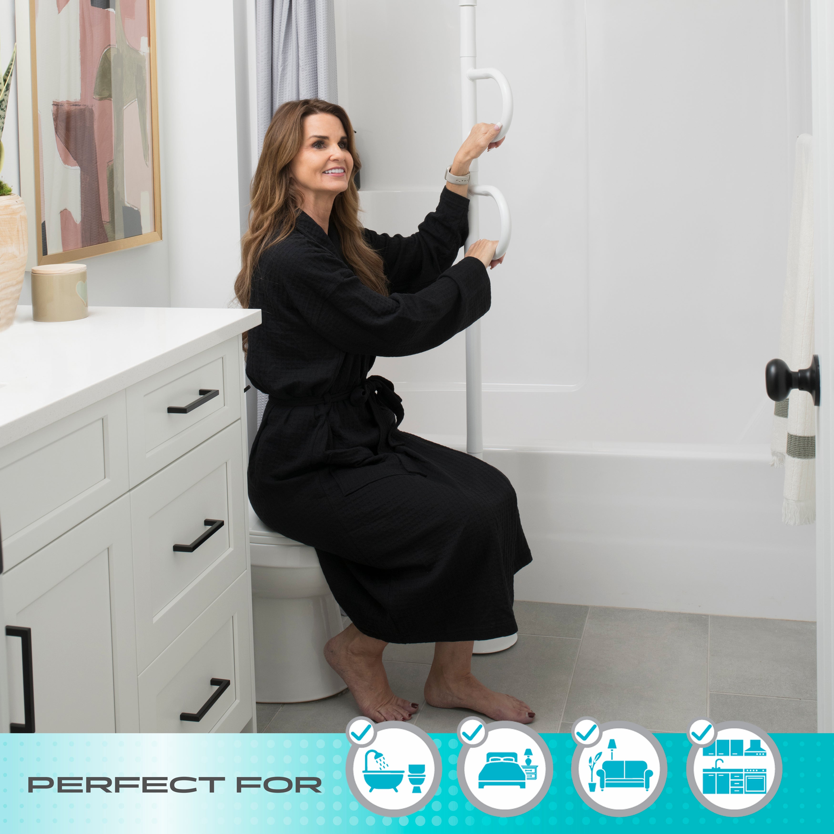 Double Handle Floor to Ceiling Grab Bar