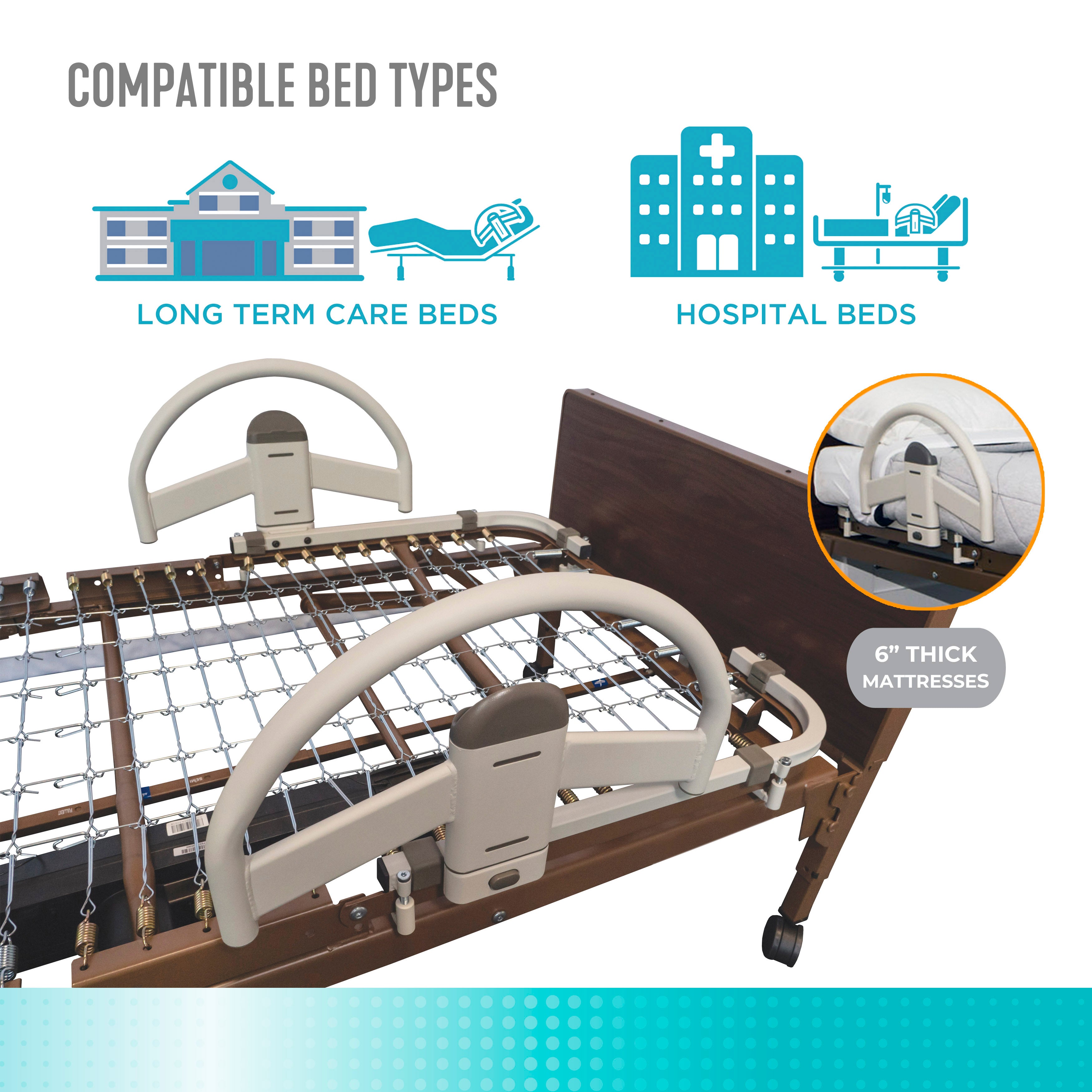Asa de cama EZ Click LTC - Juego de 2