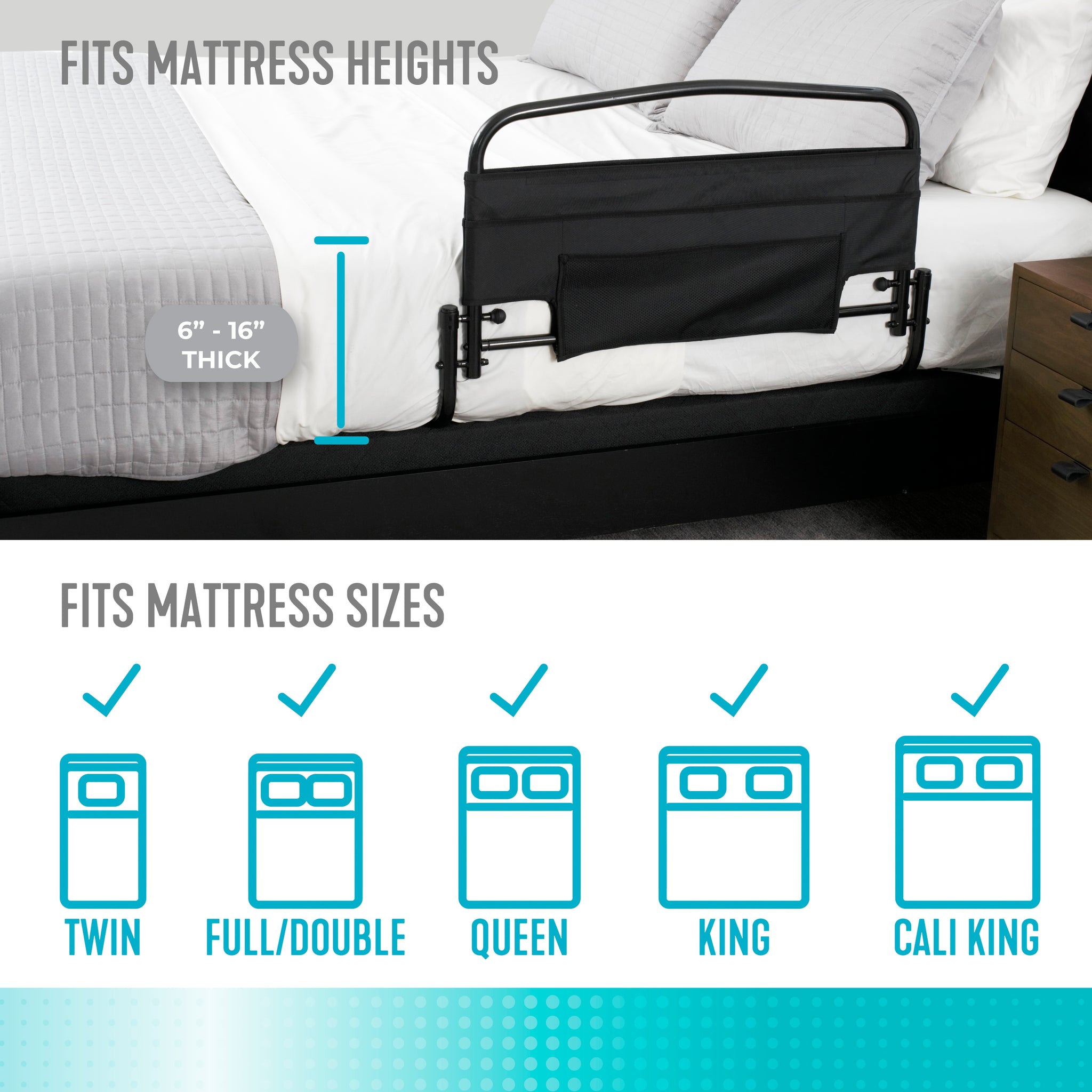 30'' Safety Bed Rail & Padded Pouch