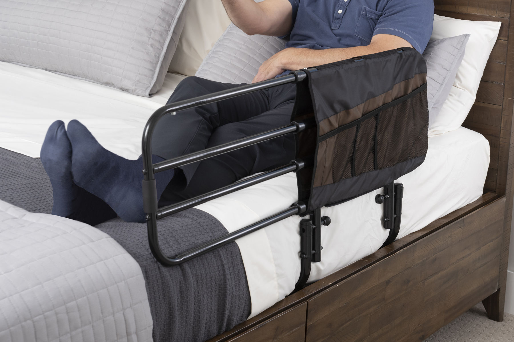 Stander 30 inch Bed Rail for Seniors, Adjustable Bed Assist Rails for  Elderly Adult Support