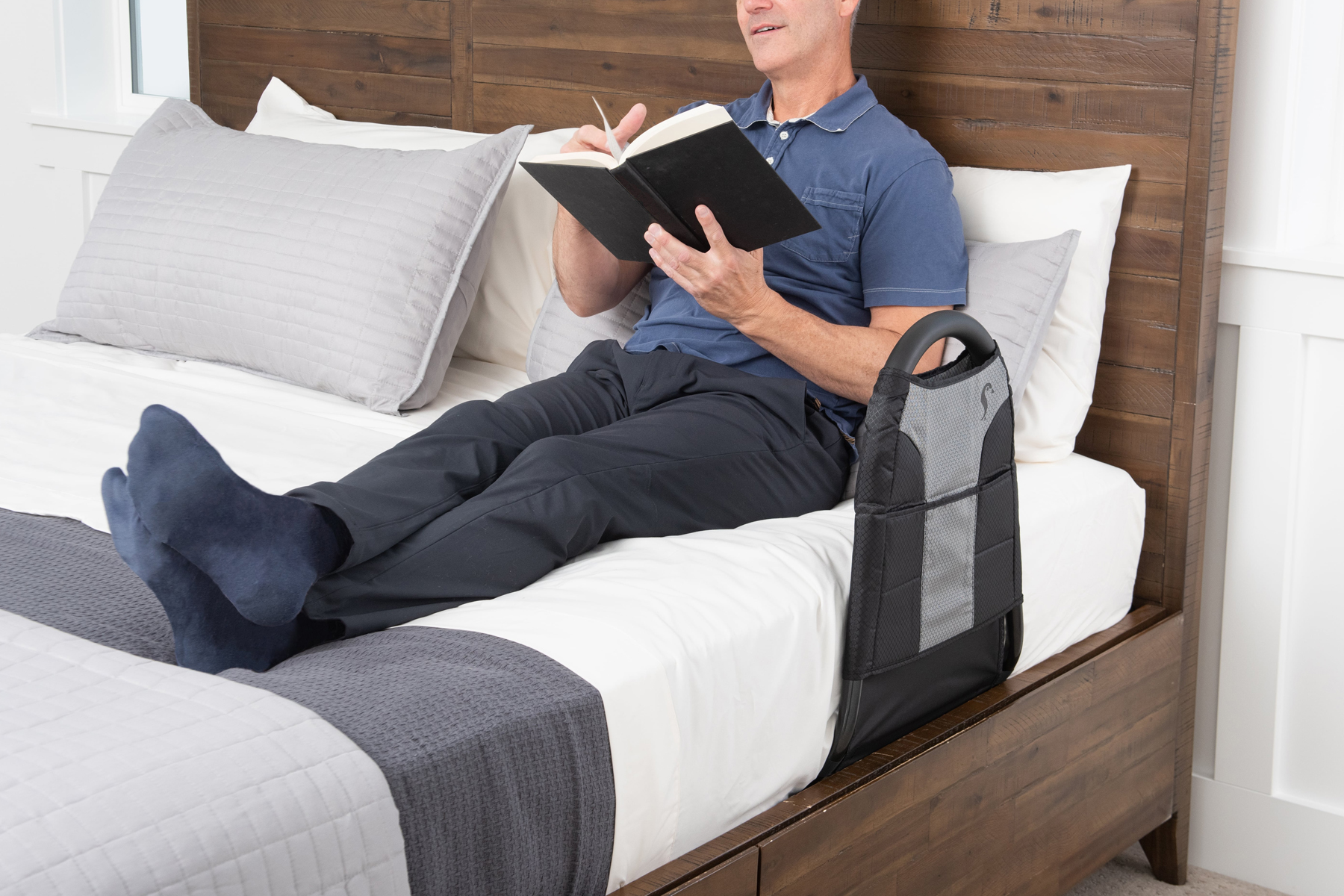 Stander 30-in Black Bed Rail - Prevent Falls, Assist with Transfers,  Collapsible Design